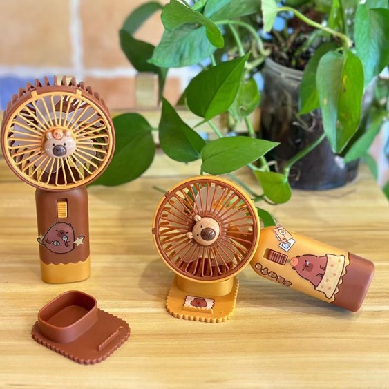 Foreign Trade Cross-Border Kapibala Handheld Fan With Base Usb Charging Portable Small Fan Mini Fan details Picture