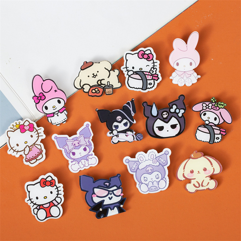 Soft cute Sanrio brooch acrylic cartoon brooch badge bag decorative pin accessory patch wholesale details Picture