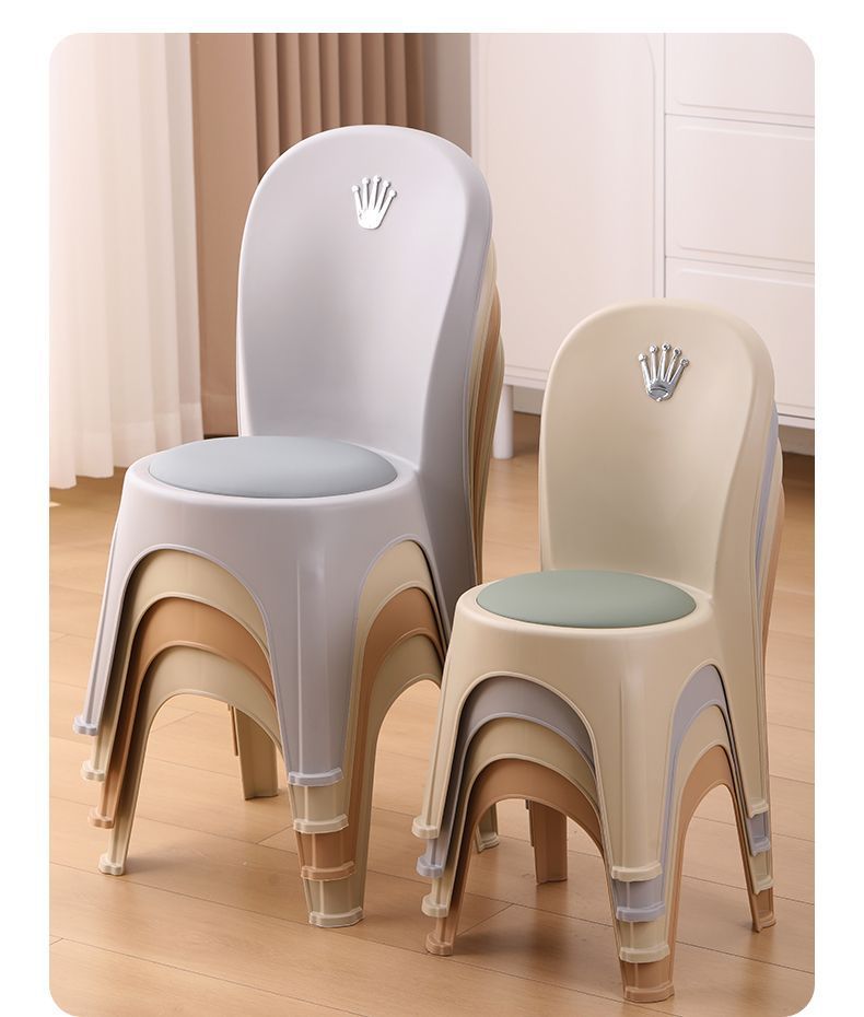 家居靠背椅加厚软包皮革塑料椅子高椅客厅卧室成人踩脚可叠放工厂详情25