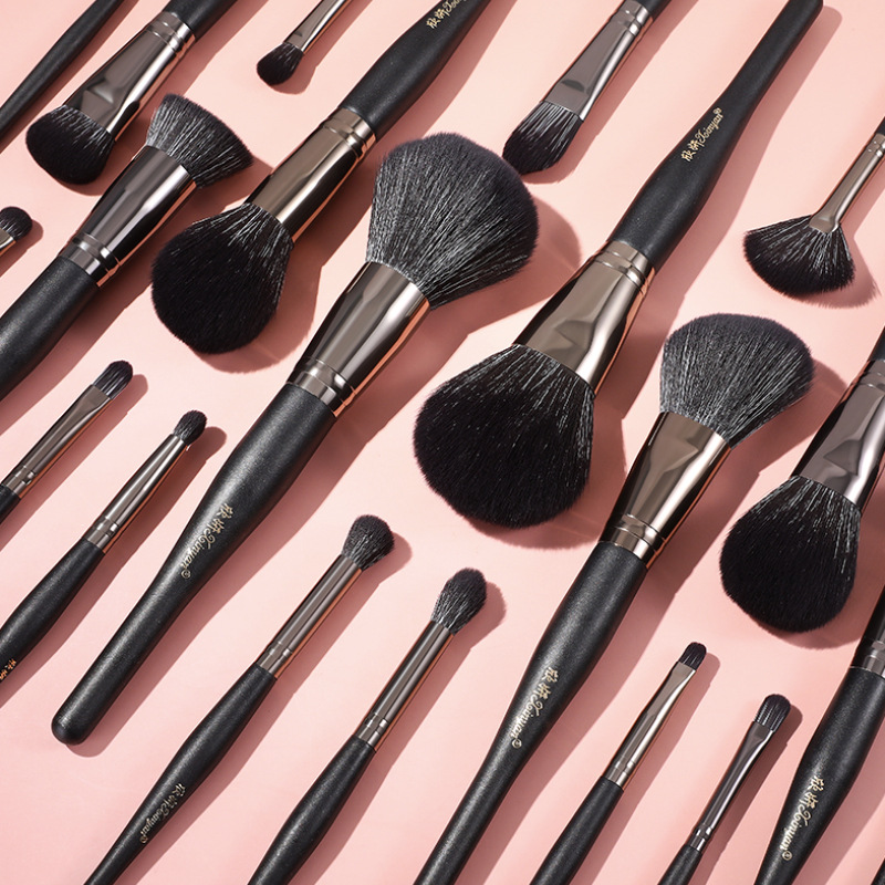 24-piece Obsidian makeup brush set, eyeshadow brush, blush brush, powder brush, complete set of beauty tools manufacturer shanilak details Picture