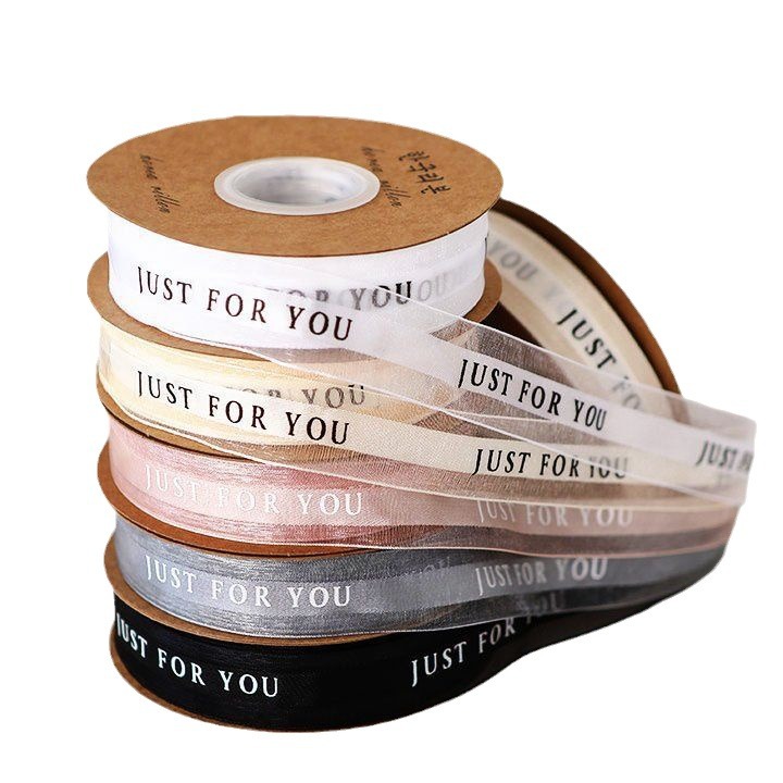 2.5cm snow gauze ribbon flower packaging gauze ribbon 520 gift cake decoration colorful ribbon flower bouquet Silk ribbon Satin ribbon material Item Picture