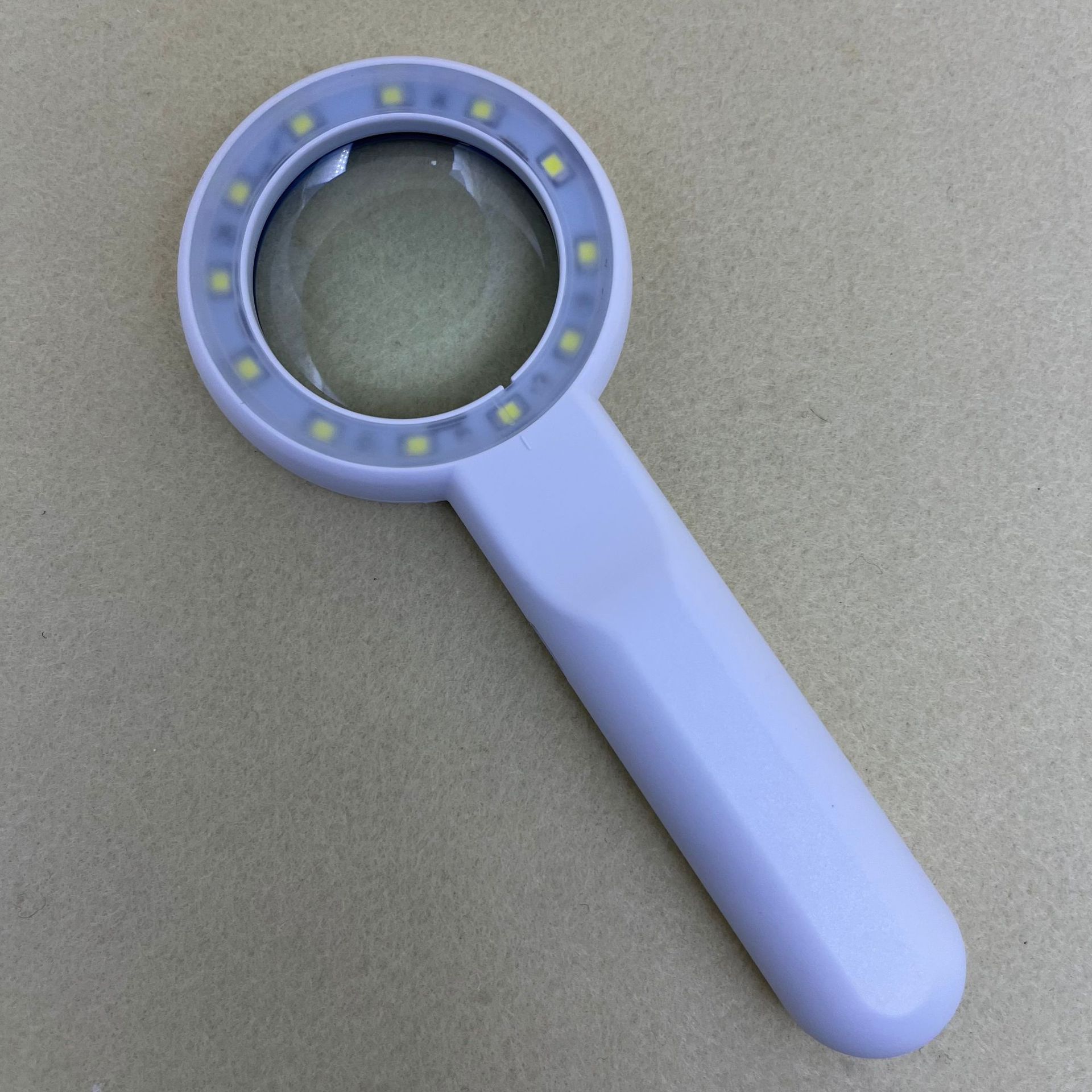 New 5x 12-LED light strip battery level display charging touch handheld gift magnifying glass Specification image