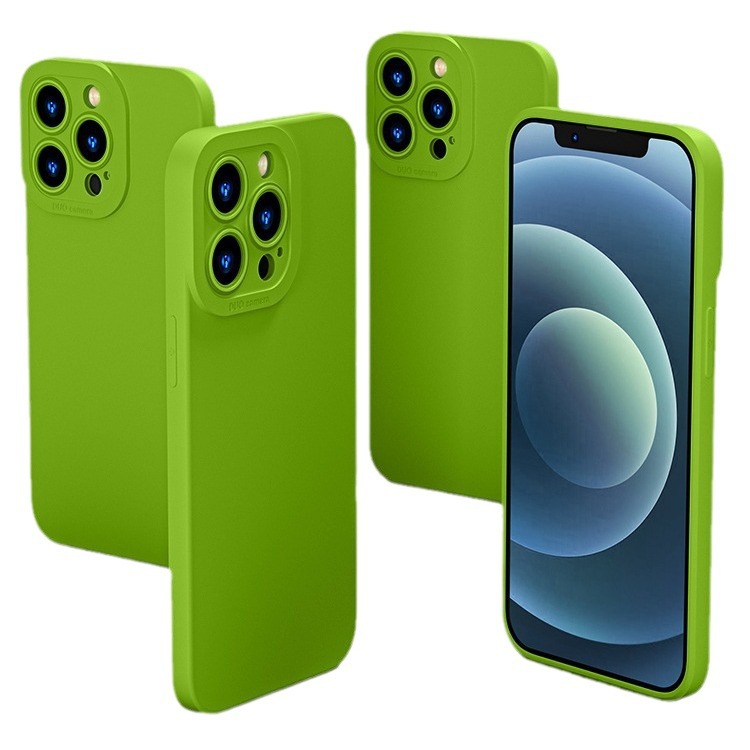 The new mustard green P70 straight-edge angel eye Pura70Pro phone case for Huawei Pura70 is simple and elegant in solid color Item Picture