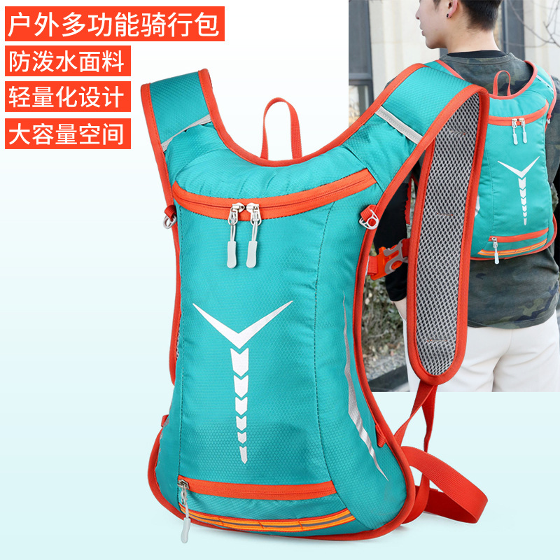 New outdoor colorful cycling bag, Korean-style simple sports mountaineering and off-road fitness water bag, water-resistant backpack details Picture