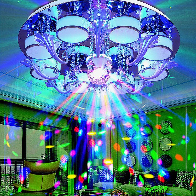 New Bluetooth living room lamp, elegant, simple and modern. Hall crystal lamp, remote-controlled seven-color bedroom music lamp, 2023 Application Scenario