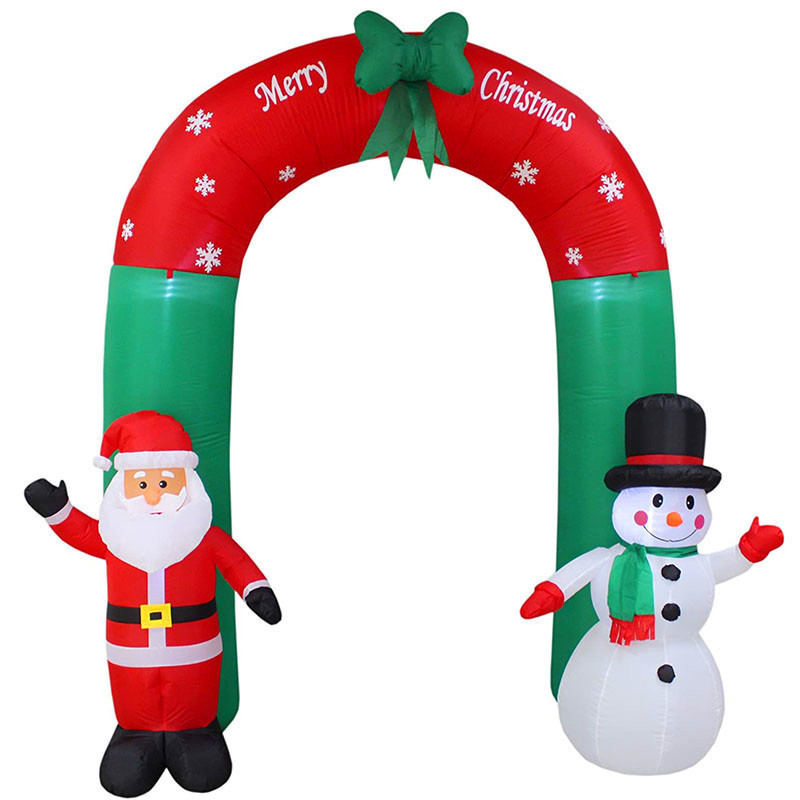跨境新款充气圣诞老人拱门户外发光圣诞树圣诞装饰品雪人图