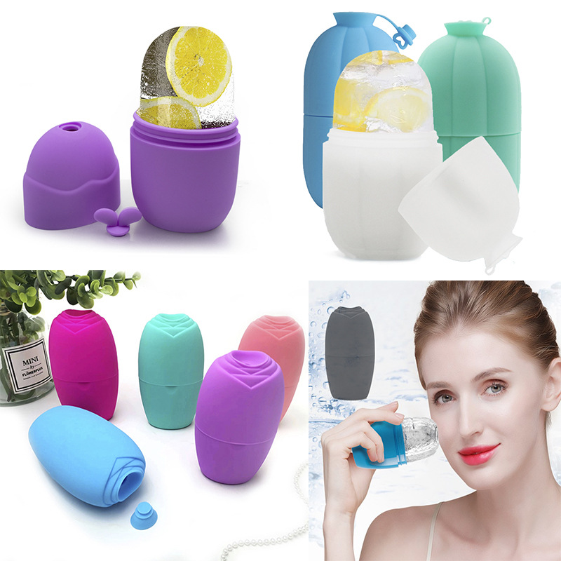 敷脸冰模玫瑰脸部冰敷仪ice roller按摩冰敷滚轮美妆硅胶敷脸冰格