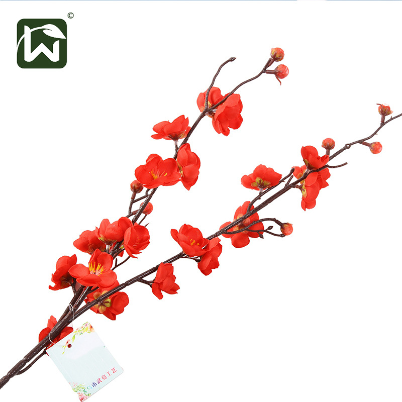 Factory wholesale of artificial plum blossom branches, winter plum blossom artificial bouquets, Chinese-style home decoration, living room vases and ornaments