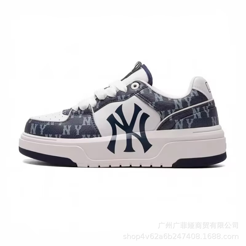 Putian Chunyuan mlb Dad shoes, low-top NY big label Yankees senior shoes, thick-soled height-increasing shoes, 6CM men's and women's board shoes details Picture