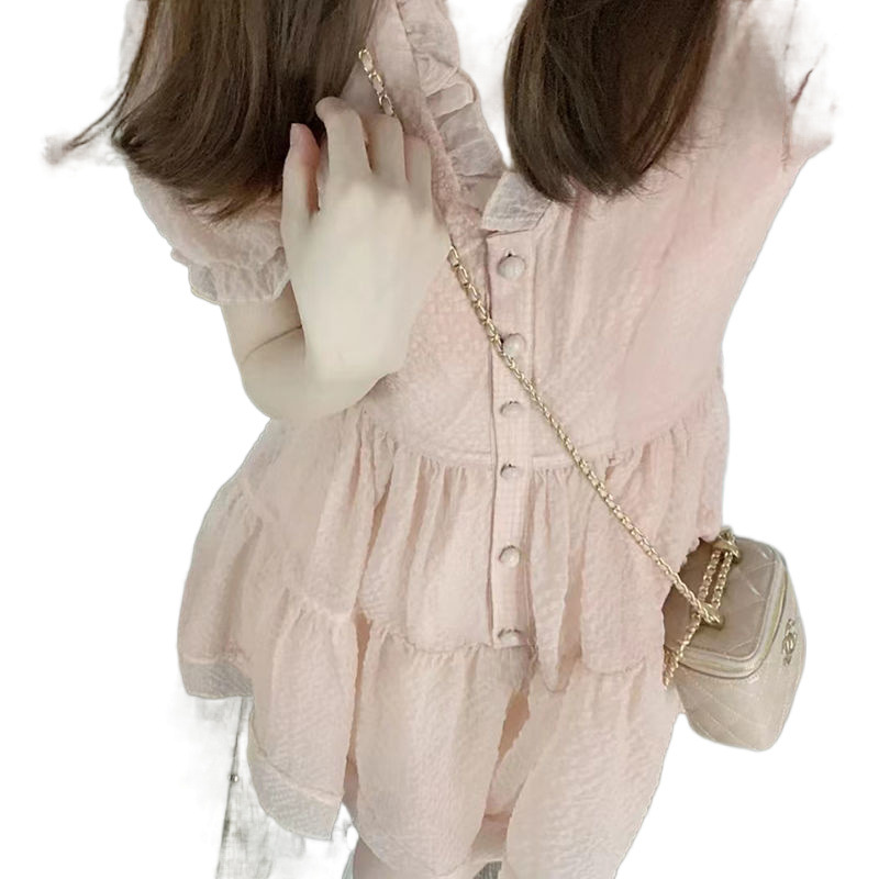 Sweet and stylish fairy first love dress for summer petite, fashionable and youthful pink dress Item Picture