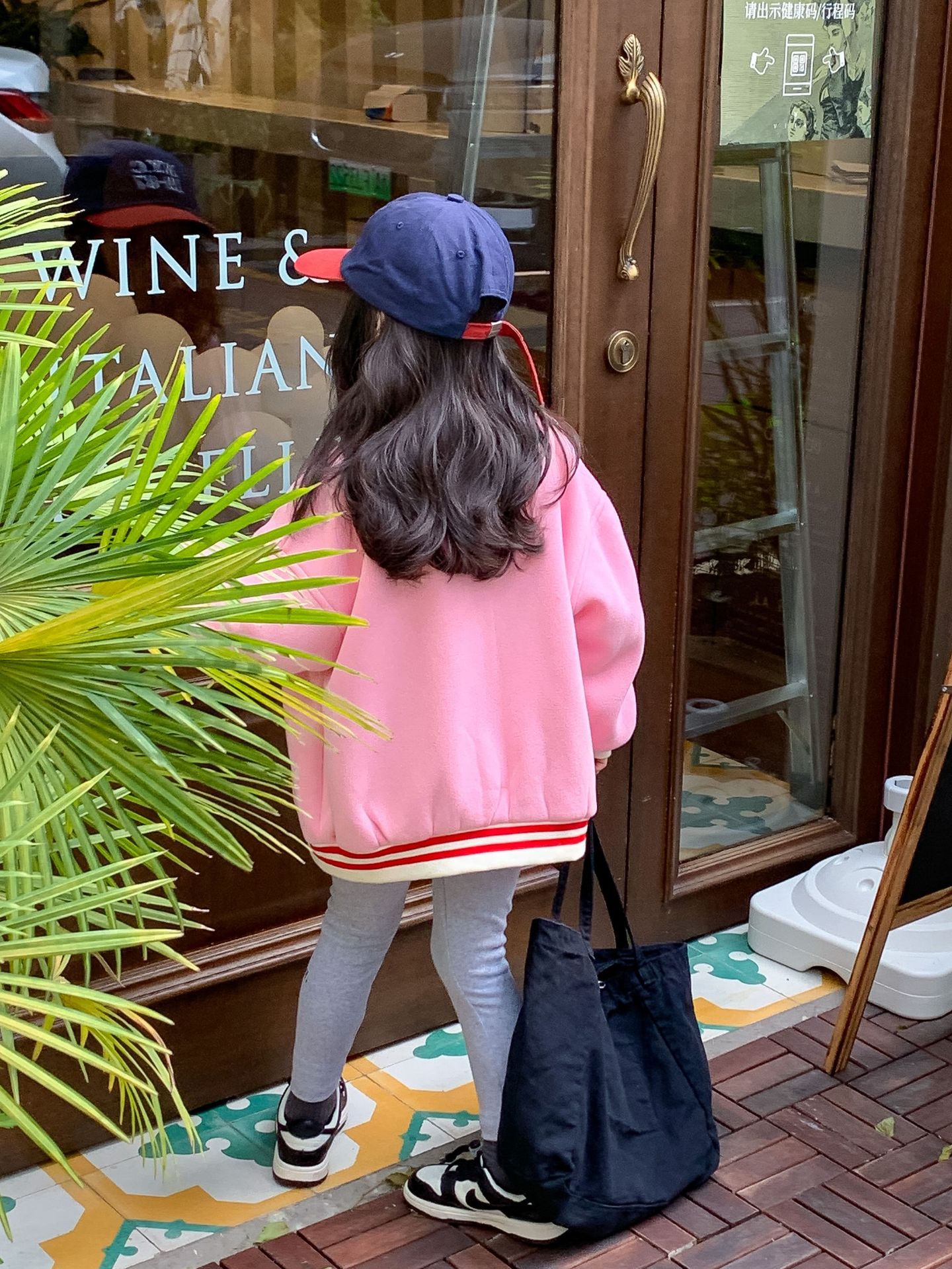 TCkids2022AW Autumn/Winter Edition fleece thickened embroidered label pink baseball jacket Item Picture