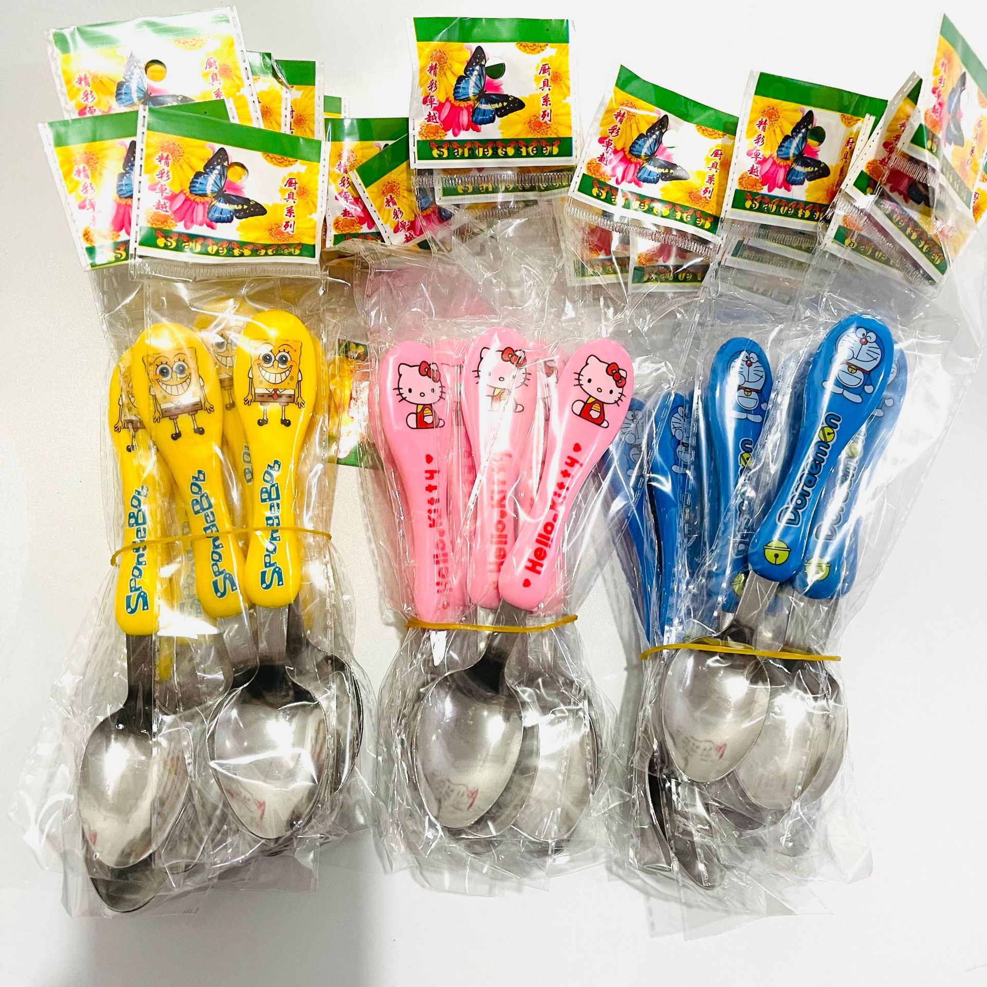 【 Zone 2-4 】 Cartoon children's spoons: 10 per bundle, 2000 per piece, individually packaged metal children's spoons, colorful handle cartoon rice spoons, spoons, children's small rice spoons, cartoon spoons, 1 yuan supply details Picture