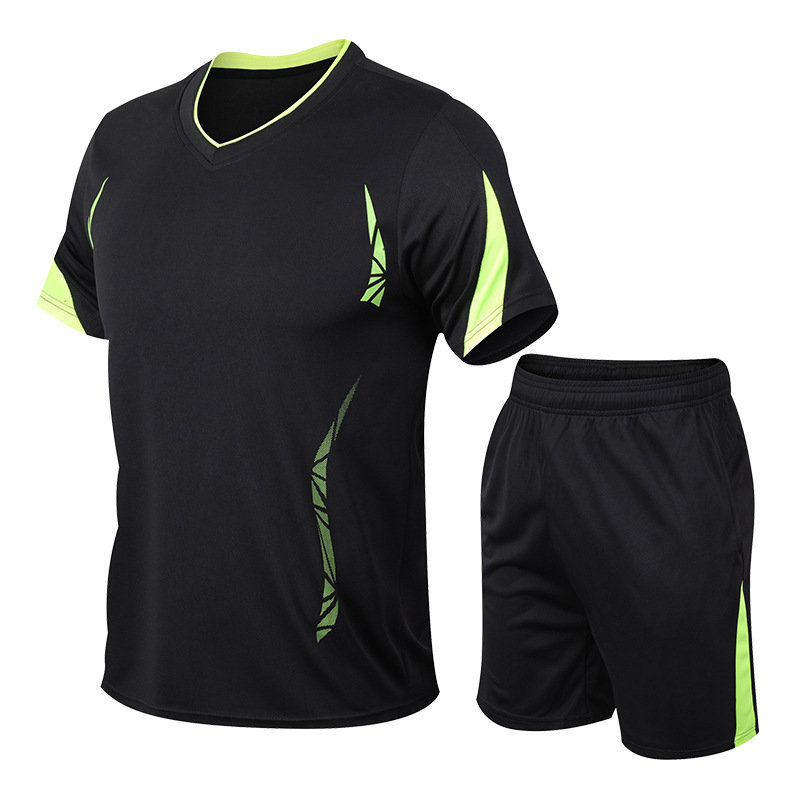 篮球服速干短袖运动套装男夏季健身短裤跑步足球服两件套一件代发详情图1