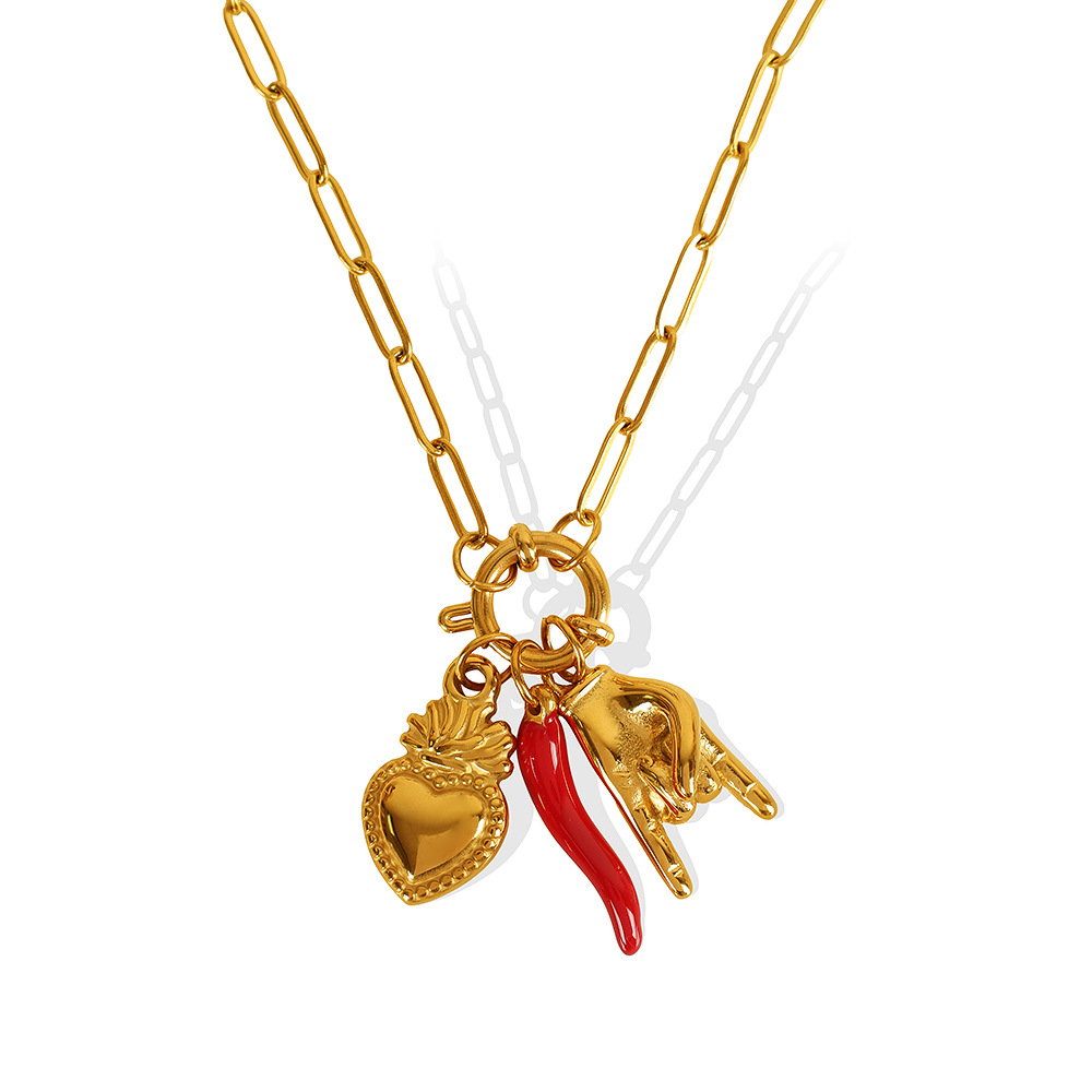 Cross-border best-selling necklace, high-end and elegant design, collarbone chain, European and American retro, versatile and fashionable pendant for women Item Picture