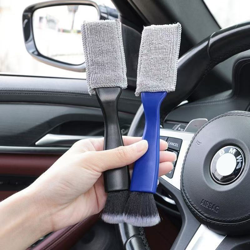 Car interior cleaning brush, air conditioning outlet cleaning tool, double-headed car wash brush, crevice dust sweeping brush details Picture