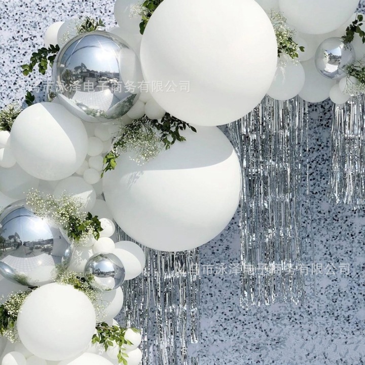 跨境ins白色气球主题套装 马卡龙白色乳胶气球 派对装饰用品详情图3