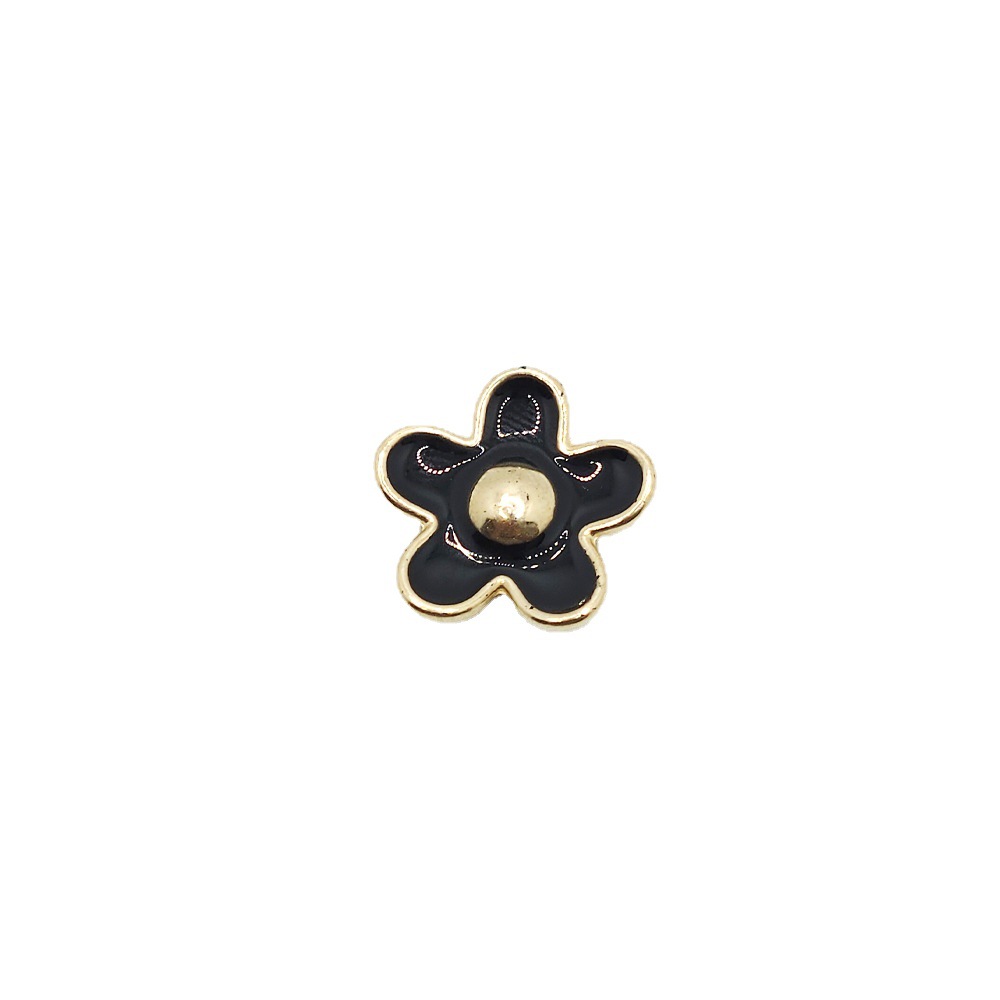 Plastic oil-dripping sunflower handmade diy jewelry accessories, five-petal small flower hair accessory, necklace storage box, decorative clasp Item Picture