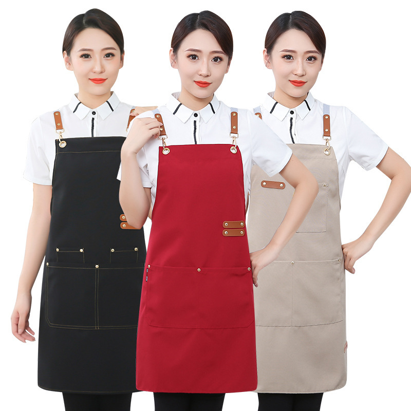 Waterproof, oil-proof, dirt-resistant, wholesale printed custom logo, apron canvas shoulder strap, home nail art, kitchen fashion Item Picture