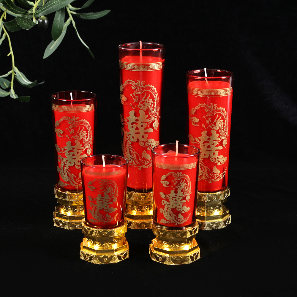 洞房花烛中式龙凤喜烛 结婚无烟防风喜字蜡烛 蜡烛装饰婚庆用品