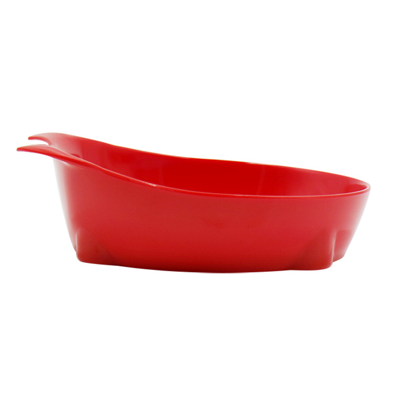 The manufacturer's new pet bowl, cat-shaped melamine solid color flat bottom cat ear dog bowl Application Scenario