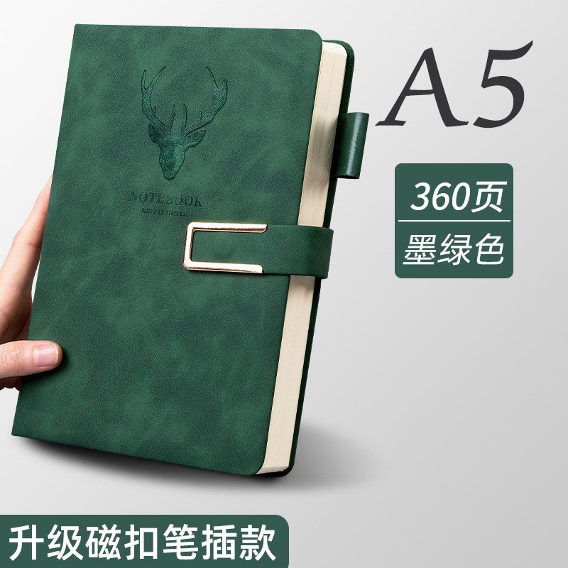 Wholesale of A5 deer head buckle notebooks, thickened business notebooks, customized student diaries, work notes, and notepads details Picture