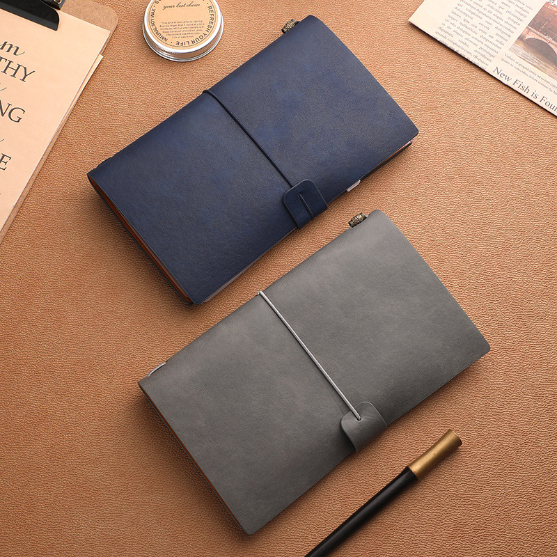 Cross-Border A6 Ledger Retro Travel Notebook With Strap Diary Creative Business Office Notebook Application Scenario