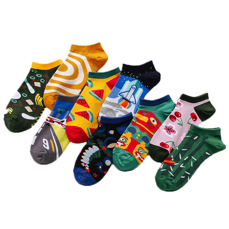 Spring And Summer New Ab Asymmetrical Ship Socks For Men And Women Couples Fashion Creative Tide Brand Ship Socks High Elastic Anti-Stripping Quality Tide Socks Item Picture