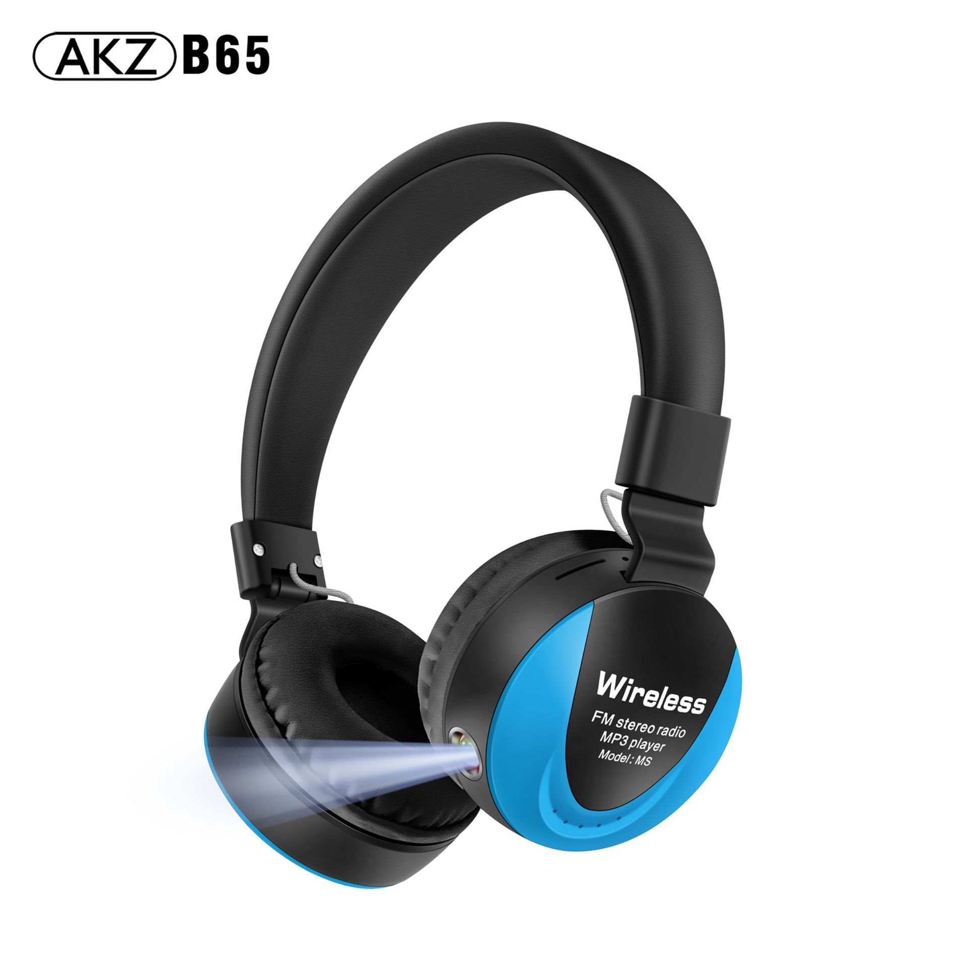 AKZ-B65 auriculares bluetooth inalámbricos plegables/linterna /FM/AUX/TF correr auriculares deportivos Item Picture