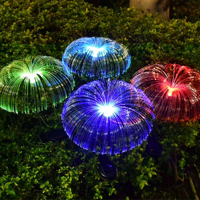 RGBled solar lights, courtyard decoration, seven-color optical fiber jellyfish lights, meteor shower atmosphere, festival lights Specification image