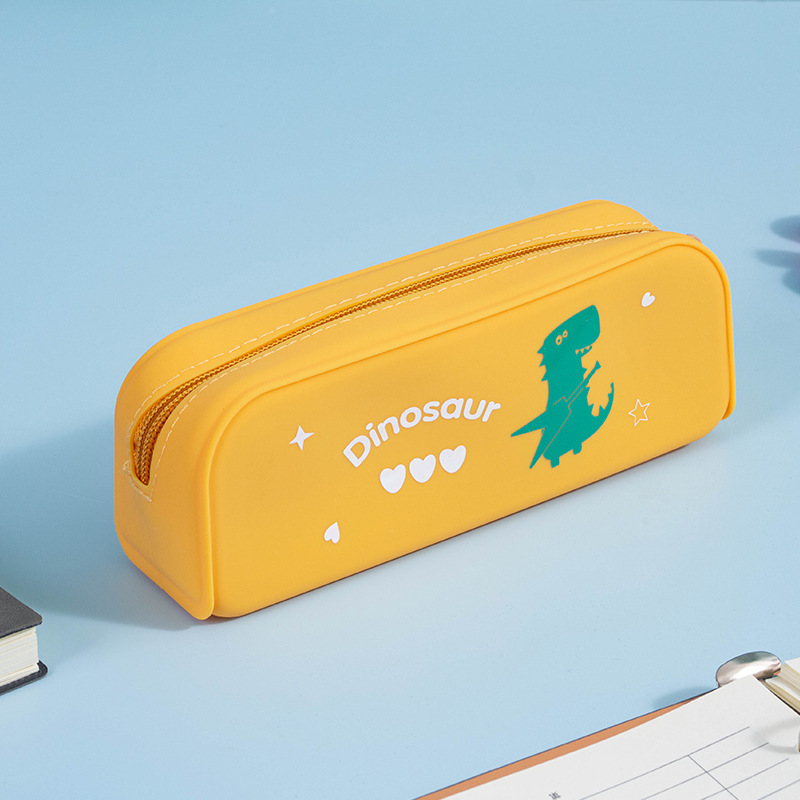 Silicone small dinosaur pen cases for both domestic and foreign trade, high appearance level pen cases, student stationery Item Picture