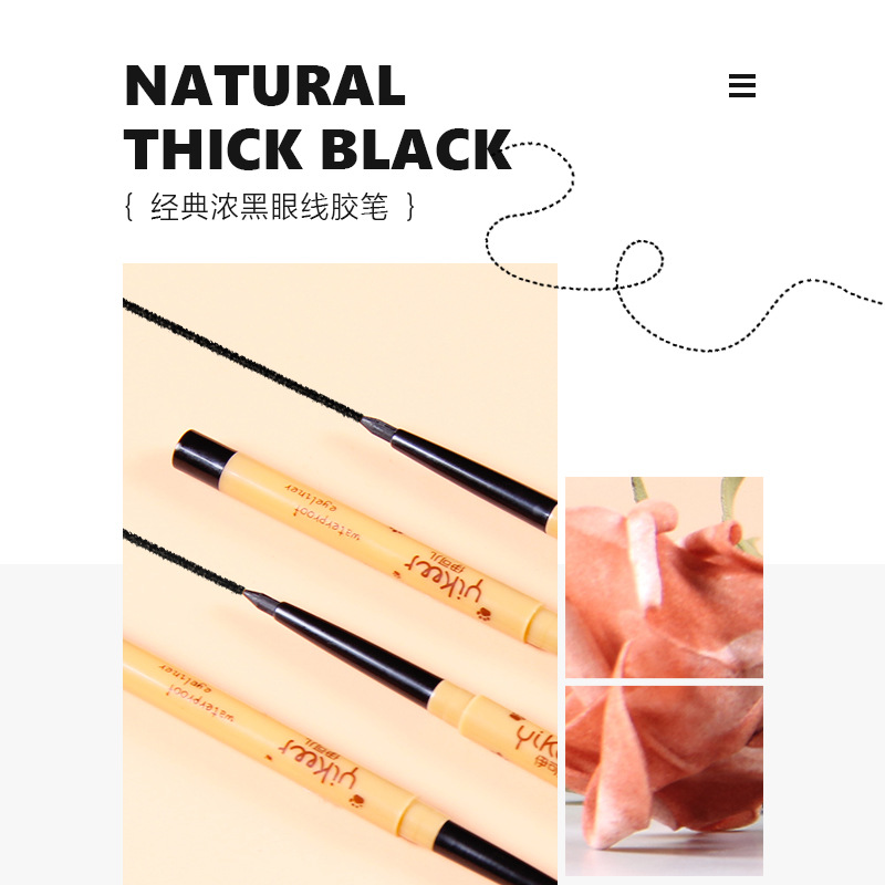 Iker Student Mini Automatic Rotating Eyeliner Gel Pen, Dark Big Eye anti-smudge eyeliner Pen, factory direct sale Specification image