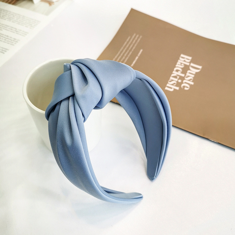 New cross-border headband from Europe and America, versatile ins texture satin headband, wide edge knotted hair band wholesale R288 pic 65