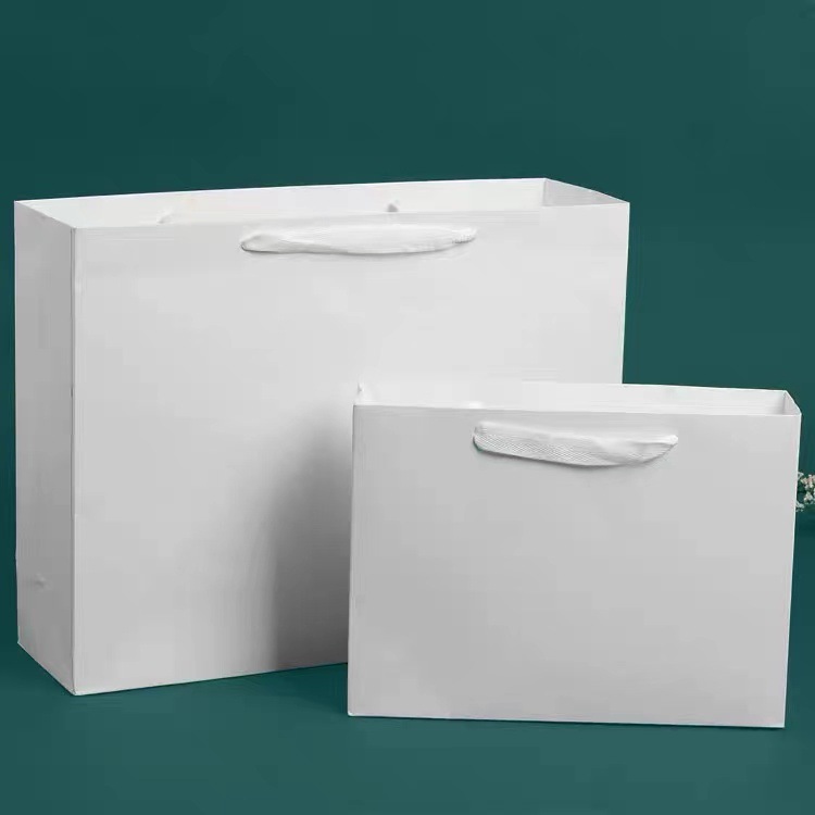 现货纯白色纸袋服装店手提袋子衣服礼品袋包装袋礼物袋可印刷LOGO