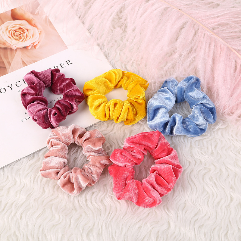 European and American best-selling Korean velvet pig intestine ring hair accessories, cross-border retro velvet hair flowers and headwear factory direct sales