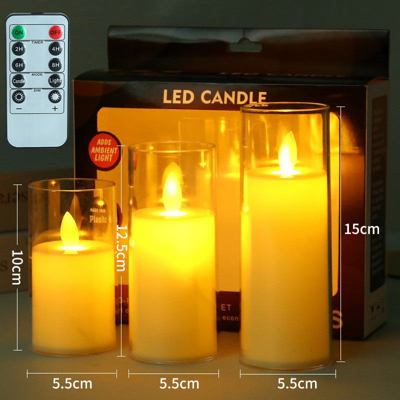 Simulated swing LED electronic candles, acrylic glass cups, Christmas, birthday, wedding atmosphere decoration, candle lights details Picture