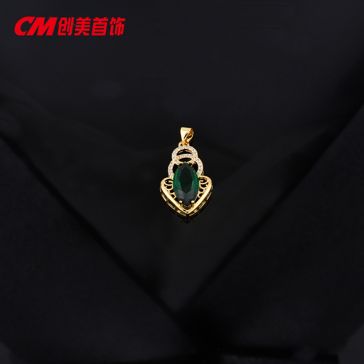 Chuangmei Jewelry's artificial gemstone sunflower pendant necklace, a fresh European and American sunflower flower necklace for women's accessories Specification image