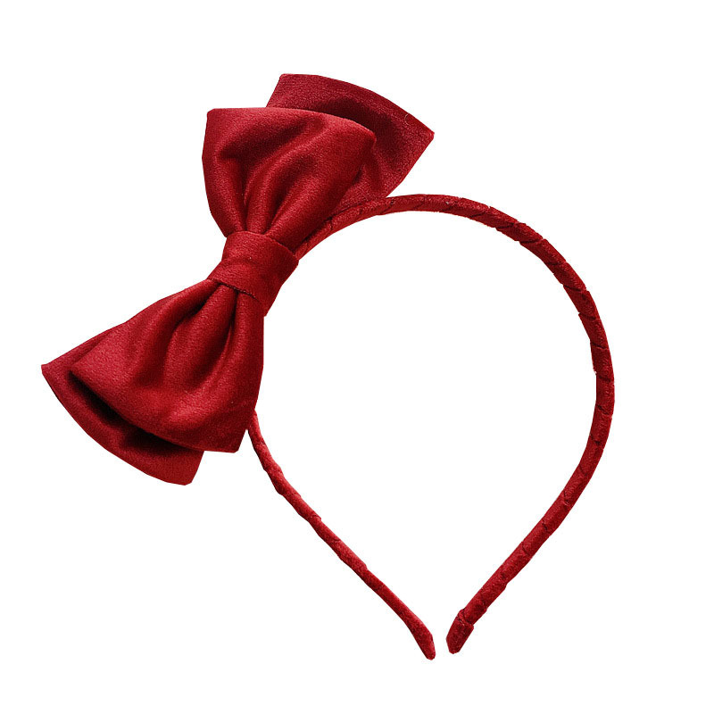 Korean Version Of The New Velvet Double Bow Hair Clip Children Simple Hair Hoop Students Fashion Head Buckle Parent-Child Model Item Picture