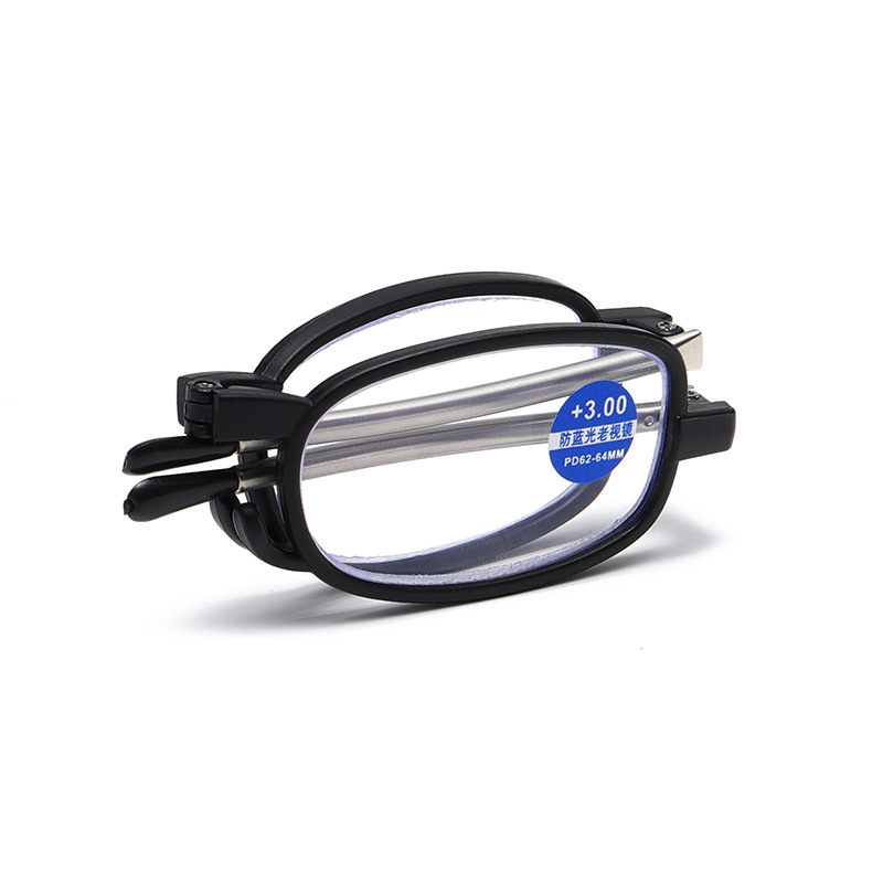 Antenna reading glasses, anti-blue light reading glasses, PC frame, high-definition glasses, folding portable with zipper bag, reading glasses Application Scenario