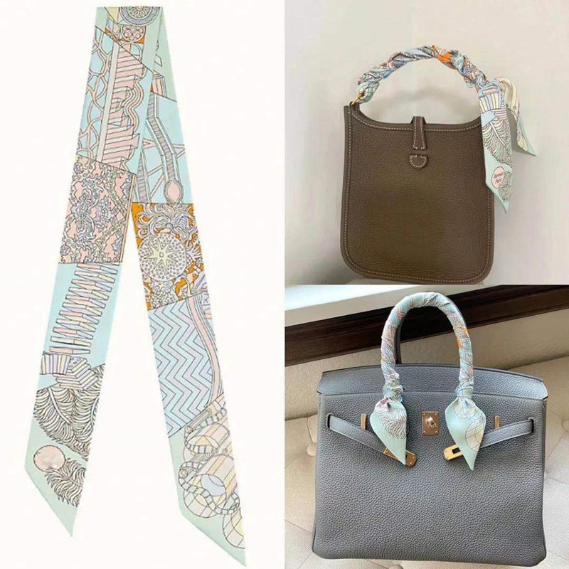 h's new 2024 best-selling silk wrap bag, tie bag handle, silk scarf tie bag, ribbon decoration, flowing ribbon and hair band