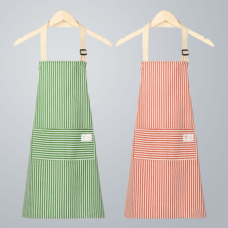 Spring New Household Kitchen Cotton Linen Anti-Fouling Apron Female Lovely Japanese Sleeveless Overalls Resistant To Dirty Work Clothes Around The Waist
