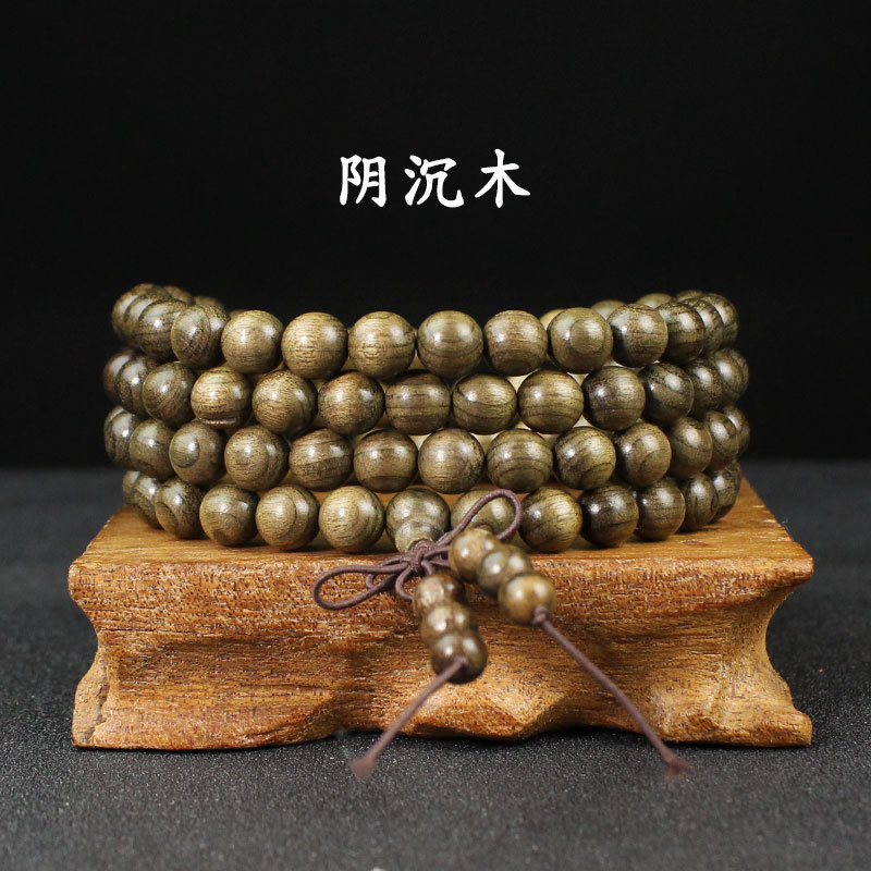 文玩手串108颗檀香佛珠各种檀木念珠男士手链绿檀木黑檀木老山檀详情23