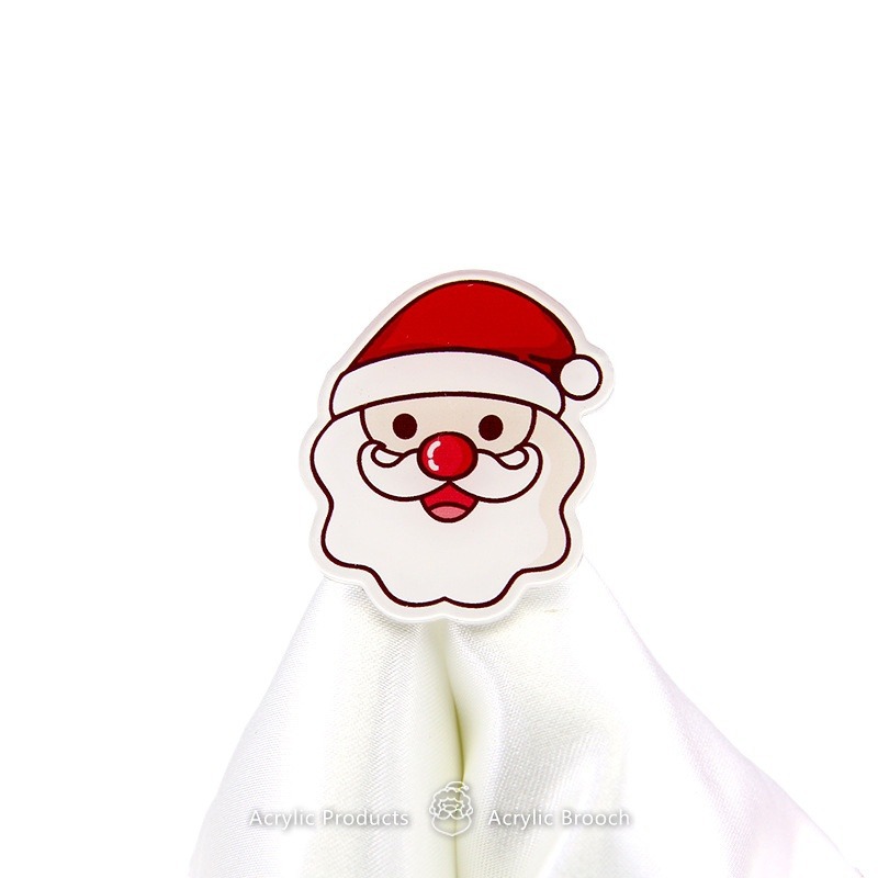 ins可爱卡通圣诞老人胸针圣诞节礼品亚克力徽章包包装饰别针批发详情图5