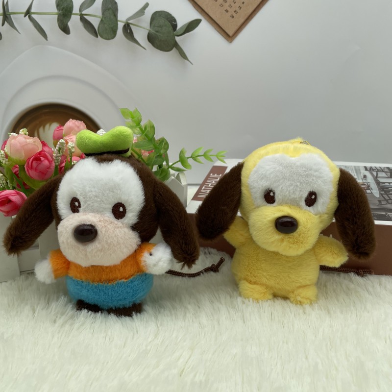 新款高飞狗毛绒公仔钥匙扣布鲁托玩偶儿童包包挂件婚庆抛洒娃娃