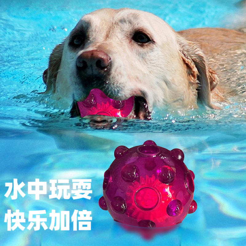 Cross-border Amazon voice-emitting and glowing toy dog flash ball puppy interactive self-entertainment and boredom pet toy wholesale details Picture