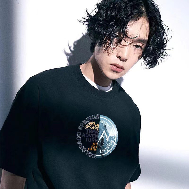Summer new short-sleeved T-shirt for men, large size loose and versatile base layer, trendy brand half-sleeved ins pure cotton clothing T-shirt Application Scenario