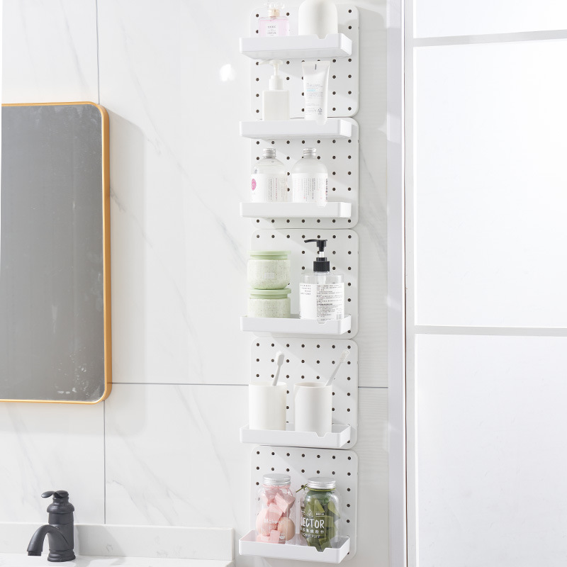免打孔浴室墙/DIY整理置物架白底实物图