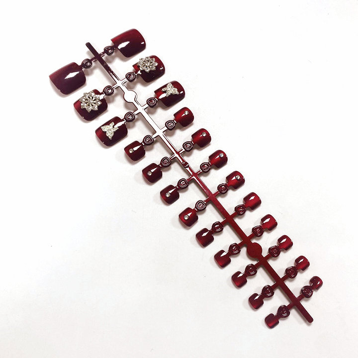 夏天必备24片全号脚趾纯色宽猫眼预制穿戴甲爆闪脚趾甲贴片可批发详情8