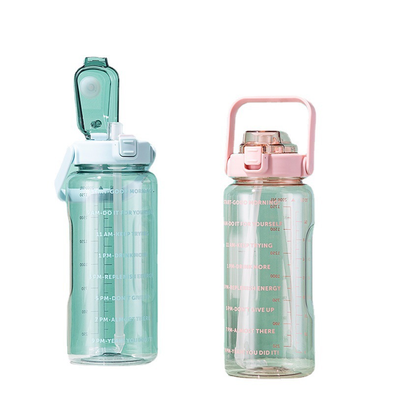 Ebenspace Cup High Capacity 2000Ml Male Outdoor Portable Sports Kettle With Graduated Straw Plastic Cup Item Picture