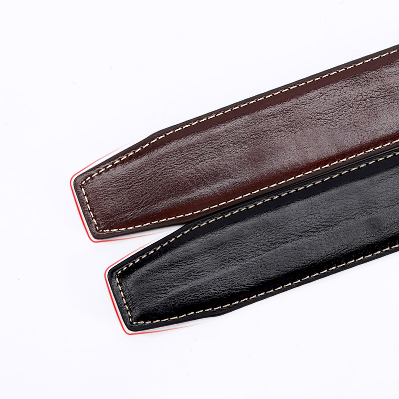 The New Crocodile Grain Lychee Grain Head Layer Two Layers Of Cowhide Men's Automatic Buckle Belt Without Buckle Waistband Wholesale Specification drawing