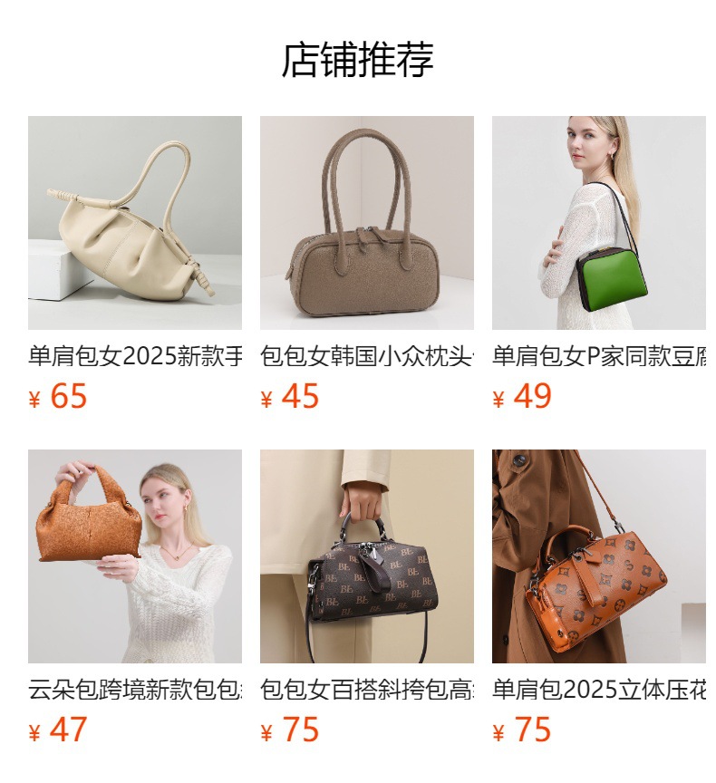 跨境手提包法式小众斜挎包复古简约手提枕头包大容量通勤包包女详情1